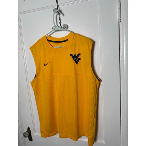 Nike WVU West Virginia University Yellow Gold Blue Tank Top Jersey Men's Large - Picture 2 of 10